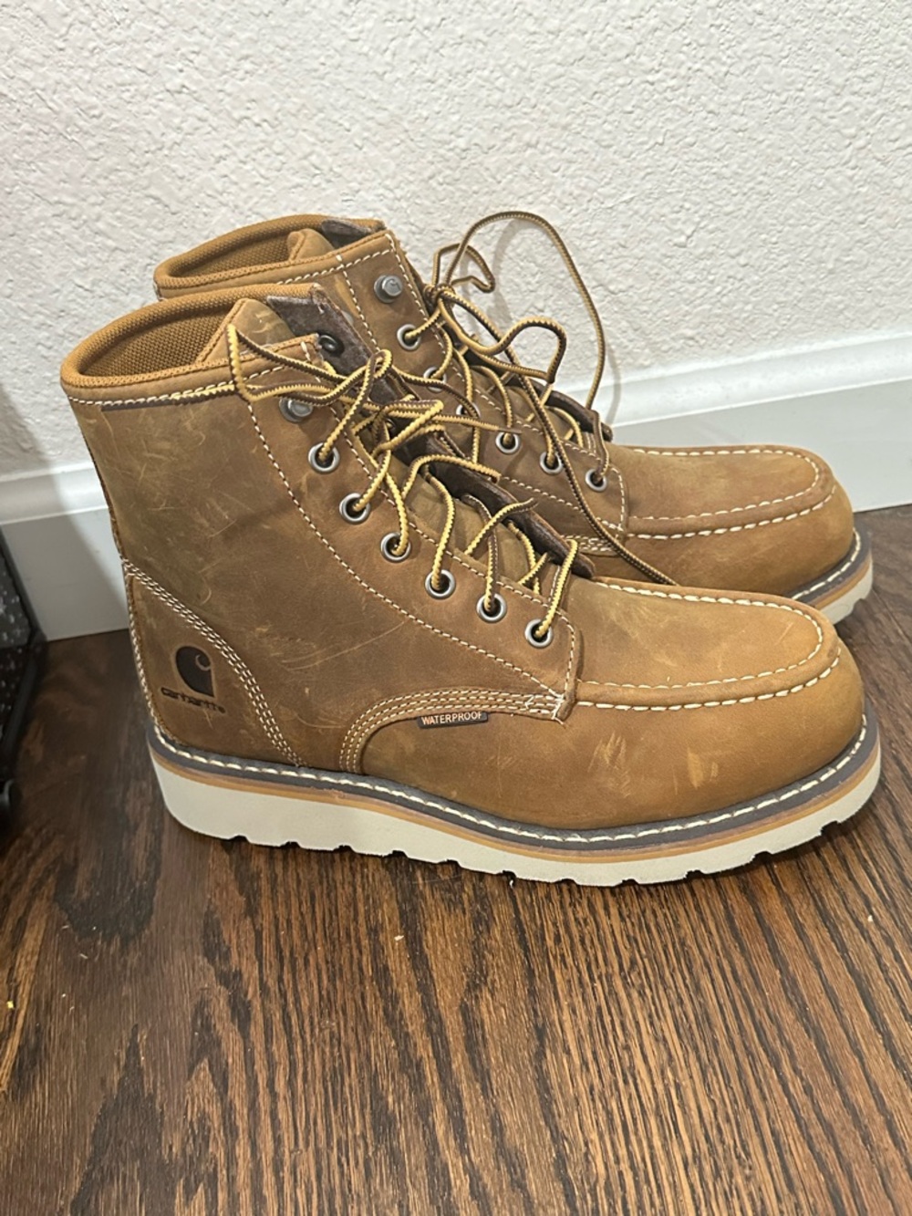 Carhartt Women’s Wheat Tan Waterproof Lace-Up Work steel Boots